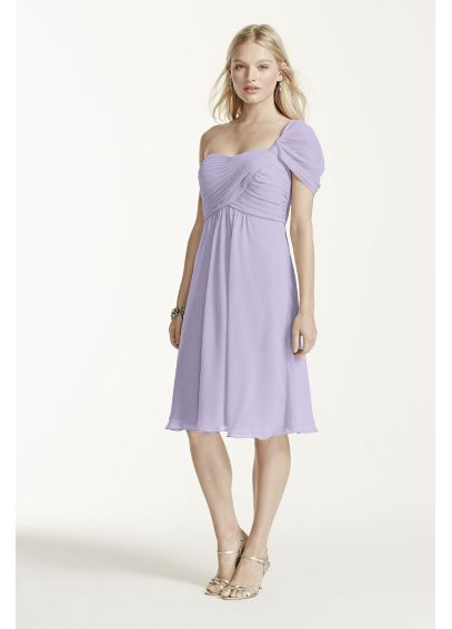 Extra Length Short One Shoulder Chiffon Dress 2XLF15917 Extra Length Short One Shoulder Chiffon Dress 2XLF15917