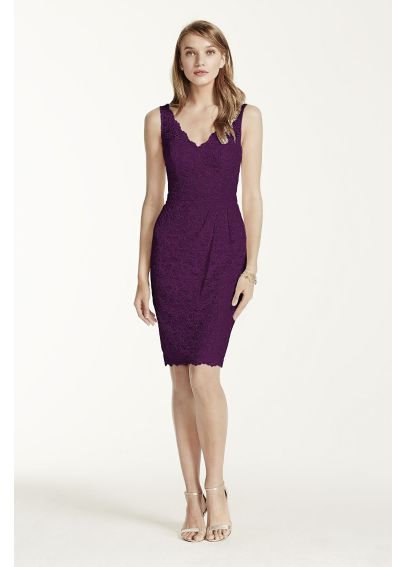 Extra Length Short Tank Lace Dress with V Neckline 2XLF15952 Extra Length Short Tank Lace Dress with V Neckline 2XLF15952