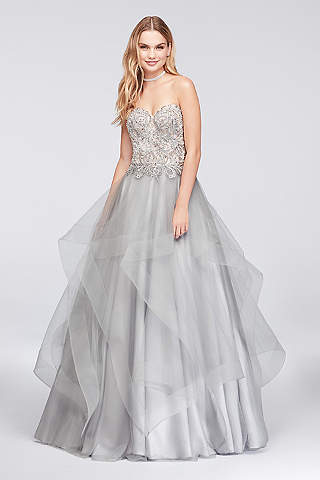 silver evening dresses