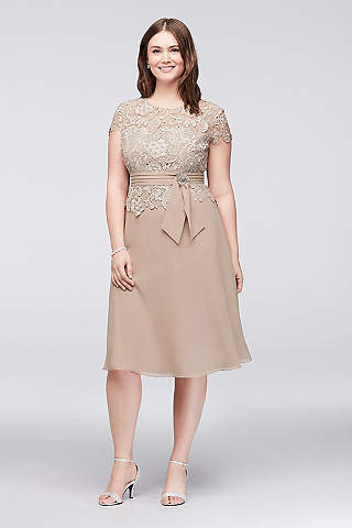 Plus Size Mother of the Bride Dresses Tea Length