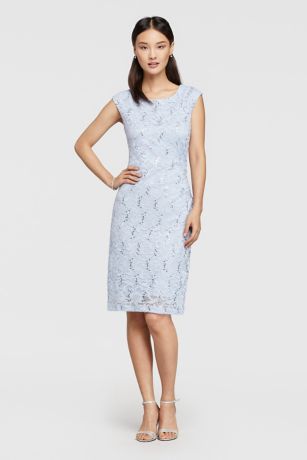 Short Cap Sleeved Lace Dress with Side Ruching 180961