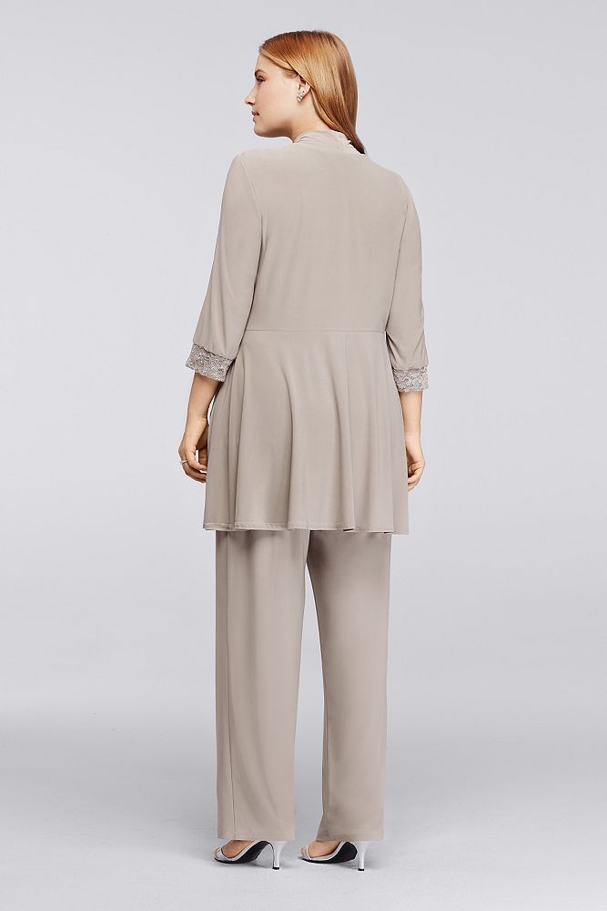 David's Bridal Mock Two Piece Lace and Jersey Pant Suit Style 7772W | eBay