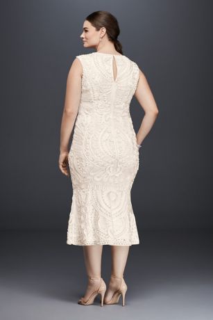 Soutache tank midi plus size sheath dress clothes