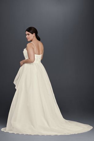 Oleg Cassini Plus Size Organza 3/4 Wedding Dress Davids Bridal