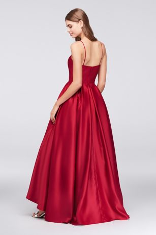 david's bridal off the shoulder satin ball gown