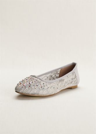pointed toe flats silver