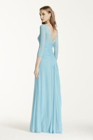 david's bridal long illusion mesh