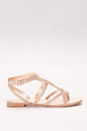 pink embellished flat sandals