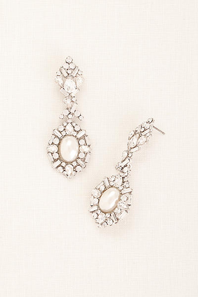 Rous Cubic Zirconia Teardrop Wedding Earrings 3520e Crystal