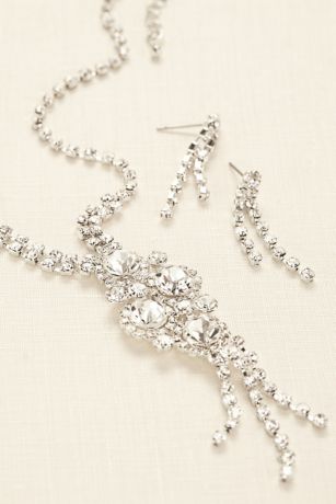 Interlocking Crystal Statement Necklace Davids Bridal