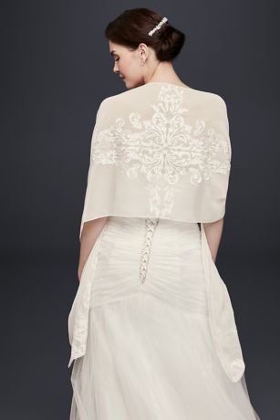 davids bridal chiffon wrap