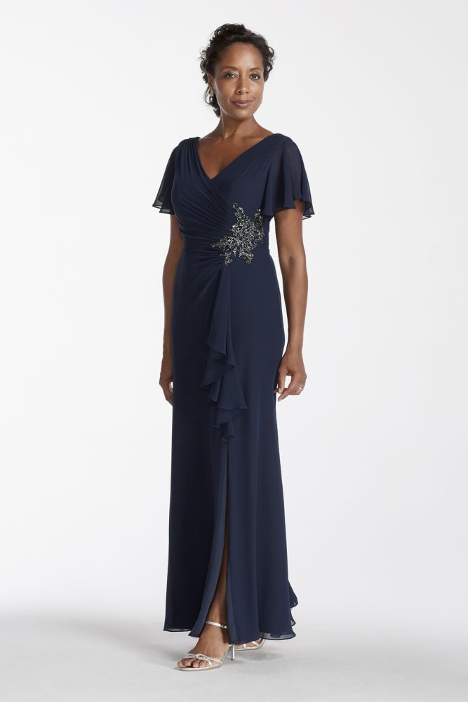 Long Chiffon Dress with Flutter Sleeves Style 262304I eBay