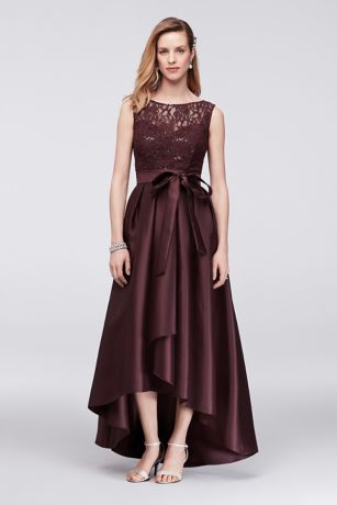 sequined lace column gown