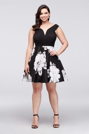 black and white plus size party dresses