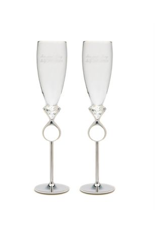 Personalized Contemporary Toasting Flute Set David's Bridal