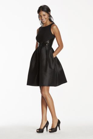 black taffeta cocktail dress