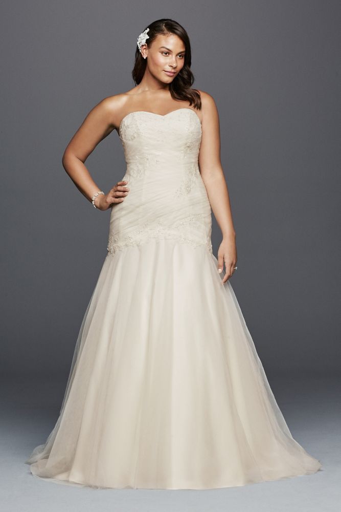 Trumpet Plus Size Wedding Dress with Lace Details Style 9OP1267 | eBay