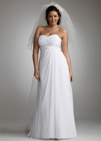 David's Bridal Chiffon Soft Wedding Dress With Side Drape Style 9WG3078 ...