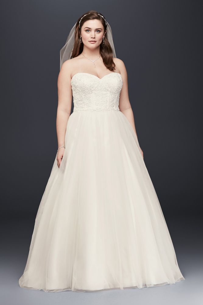 soft-tulle-lace-corset-plus-size-wedding-dress-style-9wg3633-ebay