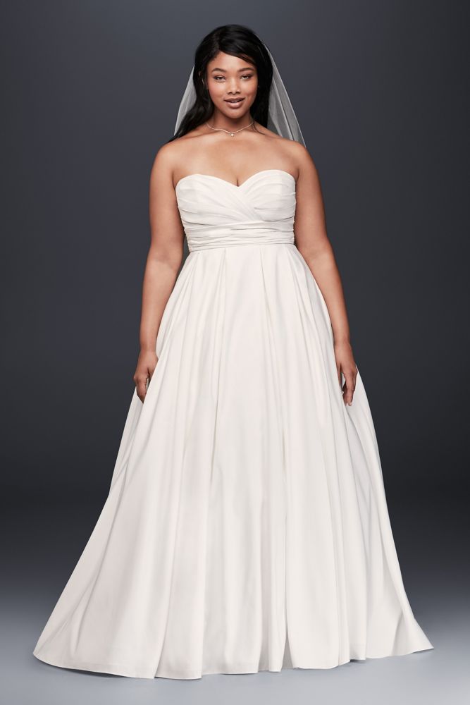 david-s-bridal-faille-empire-waist-plus-size-wedding-dress-style-9wg3707-ebay