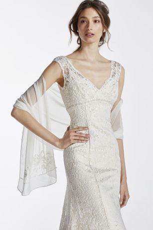 davids bridal chiffon wrap
