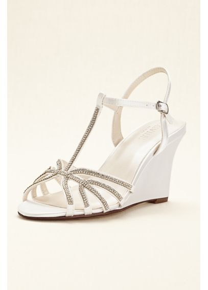 Crystal T Strap Dyeable Wedge Davids Bridal 