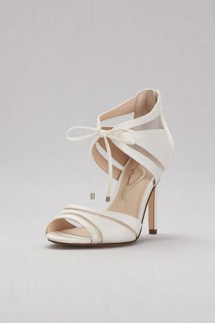 metallic ankle strap heels