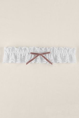 Ruffled Organza with Satin Bow Garter Davids Bridal