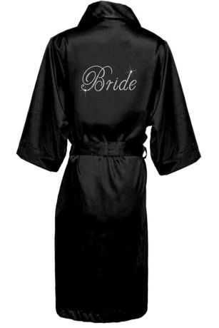 Personalized Glitter Print Mrs. Satin Robe Davids Bridal
