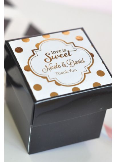 Personalized Metallic Foil Cube Boxes Set Of 12 Davids Bridal