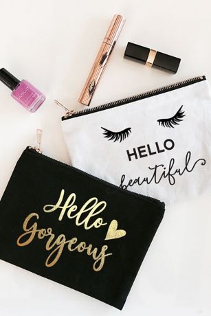 Hello Gorgeous Canvas Makeup Bag | David&#39;s Bridal