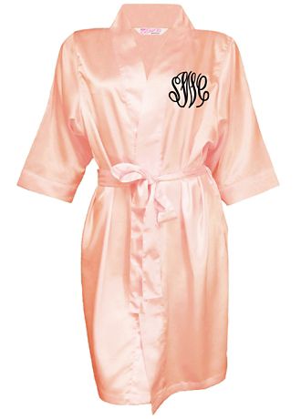 Personalized Glitter Print Mrs. Satin Robe David's Bridal