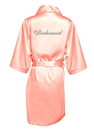 Rhinestone Flower Girl Satin Robe Davids Bridal