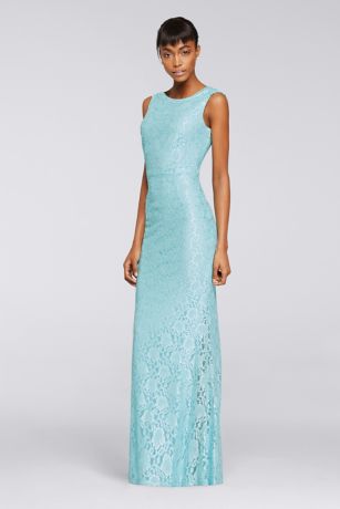 Extra Long Lace Dress with Sweetheart Neckline Davids Bridal