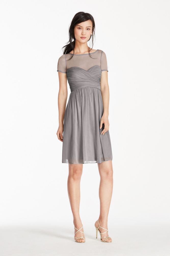 pleated short sleeve dress