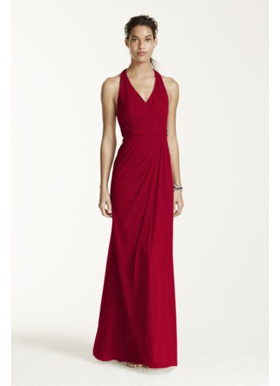 david's bridal long mesh with open back