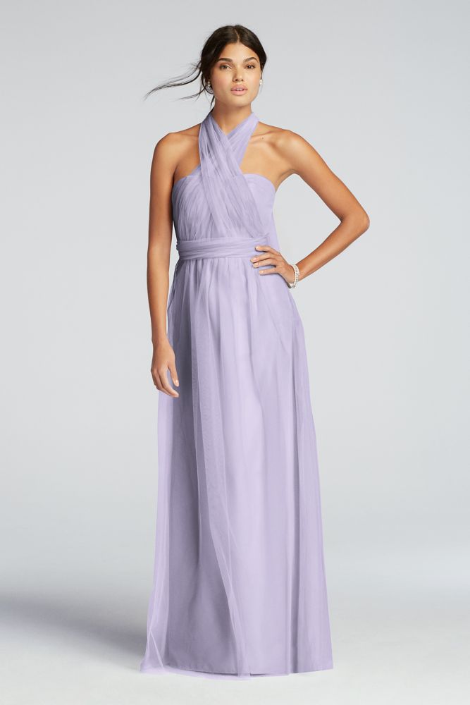 David's Bridal Long Tulle Convertible Versa Bridesmaid Dress Style