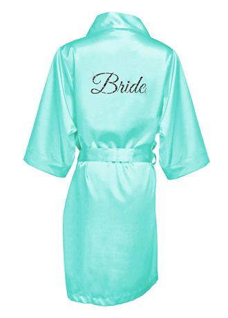 Rhinestone Bride Satin Robe David's Bridal