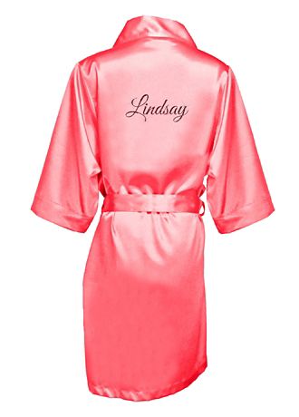 Blank Flower Girl Satin Robe David's Bridal