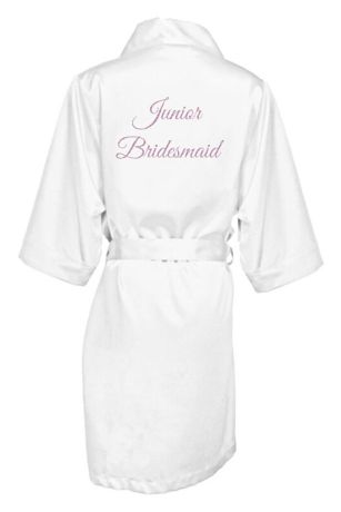 Personalized Rhinestone Bridesmaid Name Satin Robe David's Bridal