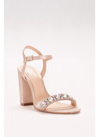 badgley mischka block heel ivory