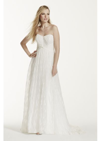 Strapless Empire Waist Lace Gown Davids Bridal 9189
