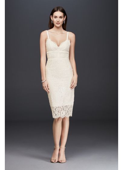 Triangle Top Lace Midi Sheath Dress Davids Bridal 