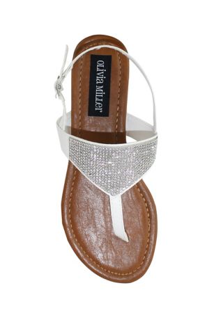 bridal flat sandals with crystals