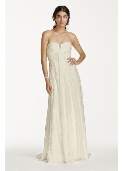 Strapless A Line Wedding Dress With Empire Waist Davids Bridal 7621