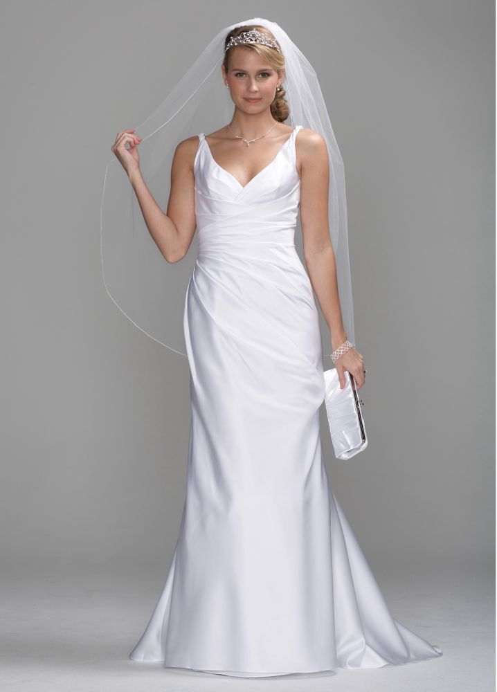 db studio Satin Slim Wedding Dress with Twist Straps and Side Drape | eBay