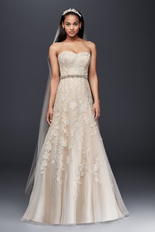 David's Bridal Sweetheart A-Line Tulle And Lace Wedding Dress Style ...