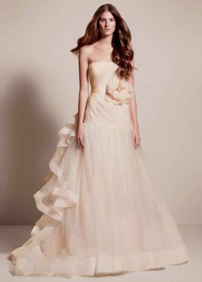 White By Vera Wang Tricolored Draped Wedding Dress Davids Bridal