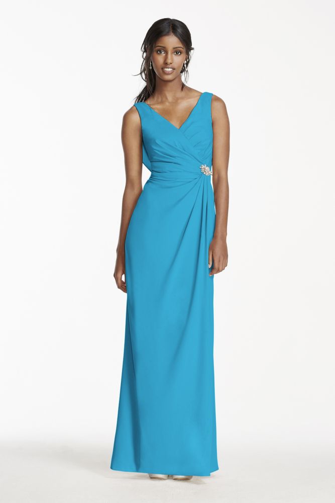 Crepe Sheath Dress With Side Slit And Cowl Back Style W10628 Ebay 