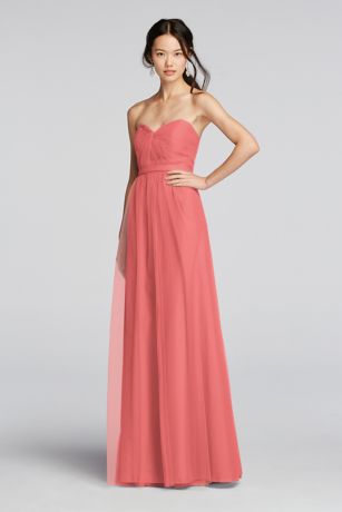 coral maid of honor dress